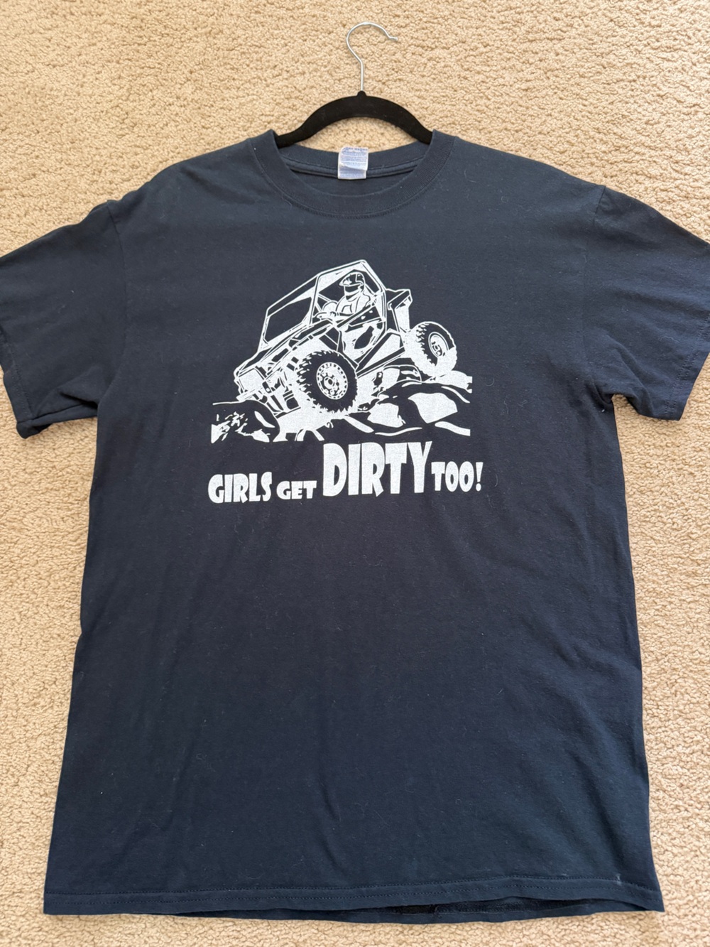 Gildan Black Tee with White Off-Road Graphic
